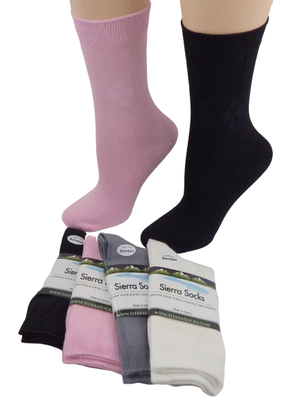 Sierra Socks Men's Combed Cotton Socks with Reinforced Toe, Dressy or Casual
