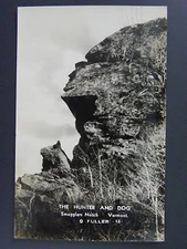 Hunter & Dog Smugglers Notch Vermont VT Vintage Real Photo Postcard RPPC 1938