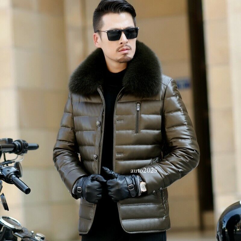 国内未入荷 DARKFOG - Faux Leather Jacket with Fur Collar AOWITH Faux Leather Jacket for Women with Faux Fur Collar
