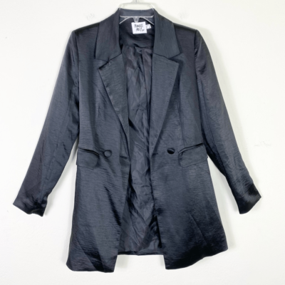 Princess Polly Suzie Black Crepe Satin Double Breasted Blazer Jacket Dress  Sz 0 | eBay