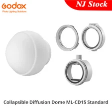 US Godox ML-CD15 Universal Diffuser Dome Kit With 3 Adapters for Flash Light Use