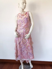 RRP 499 MAX MARA Silk crepe flounced Dress USA6 DE36 UK8 FR38 IT40
