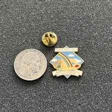 The Art Of Volunteering Colorful Painting Gold Tone Pin Pinback #44197