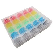 25 PCS #2518P Plastic Bobbins with Box For Brother Janome Singer Sewing Machine