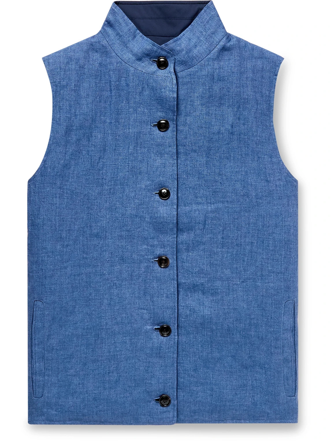$600 XL Peter Millar Crown Crafted Journeyman Blue Navy Linen Vest Reversible
