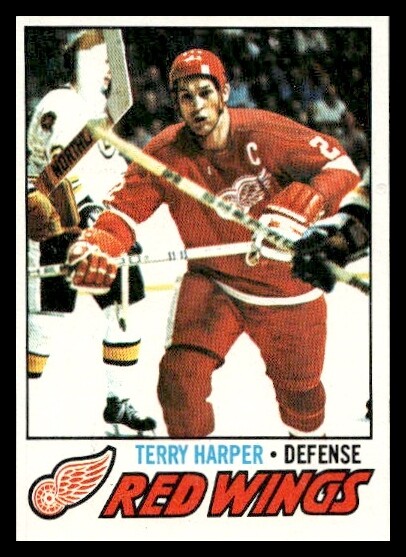 1977 Topps #16 Terry Harper Detroit Red Wings  Hockey card NM+