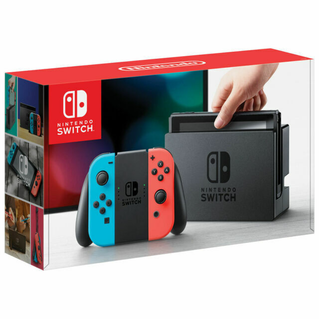 Nintendo Switch 32GB Gray Console with Neon Red and Neon Blue Joy