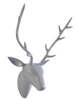 "Deko Geweih Hirschkopf \"Weiß\" (GrößE: L) - Wandfigur, Wanddeko, Hirschgeweih"