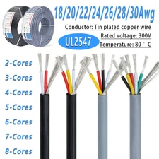 2/3/4/5/6~/8-Core Shielded Audio Headphone Signal Cable 18-30AWG Tin Copper Wire