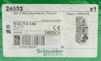 SEALED SCHNEIDER ELECTRIC 24503 Multi 9 C60 D4A Single Pole 4 AMP Miniature