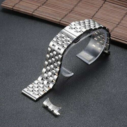 10-24mm Polished Stainless Steel Watch Band Strap Bracelet Straight+Curved End - Picture 7 of 13