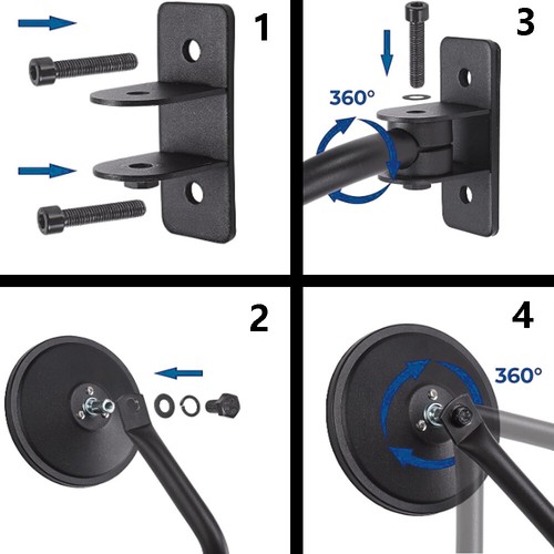 Specchietti Rotondi Cerniera Porta Fuori Lato Specchio Posteriore Per Jeep Wrangler TJ JK JKU - Foto 9 di 9