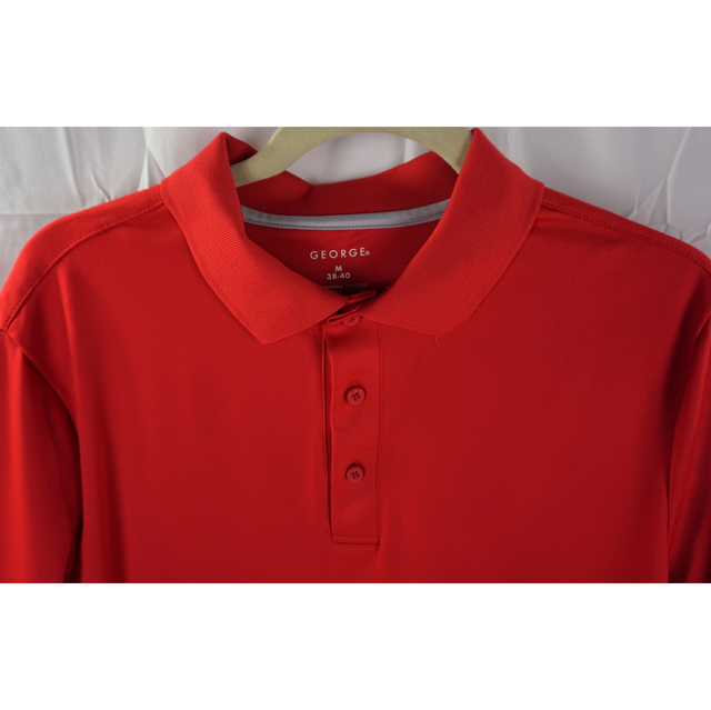 George Men's Red Polo Collared Short Sleeve Shirt Size Medium M 38-40 | eBay