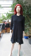 COS - ausgefallenes Strickkleid, Seide, dunkelblau, Saum aus Baumwolle, Gr. S