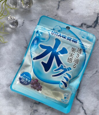 UHA MIKAKUTO MIZU GUMI transparent gummy candy  Kyoho grape flavor