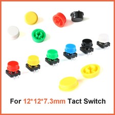 Round Tactile Button Cap for 12 12 7.3mm Tact Switch Red White Black Blue Yellow
