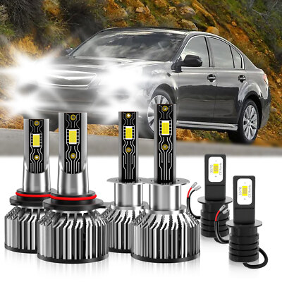 For Subaru Legacy 2000-2004 LED Headlight High Low+Fog Light Bulbs Kit 26000LM