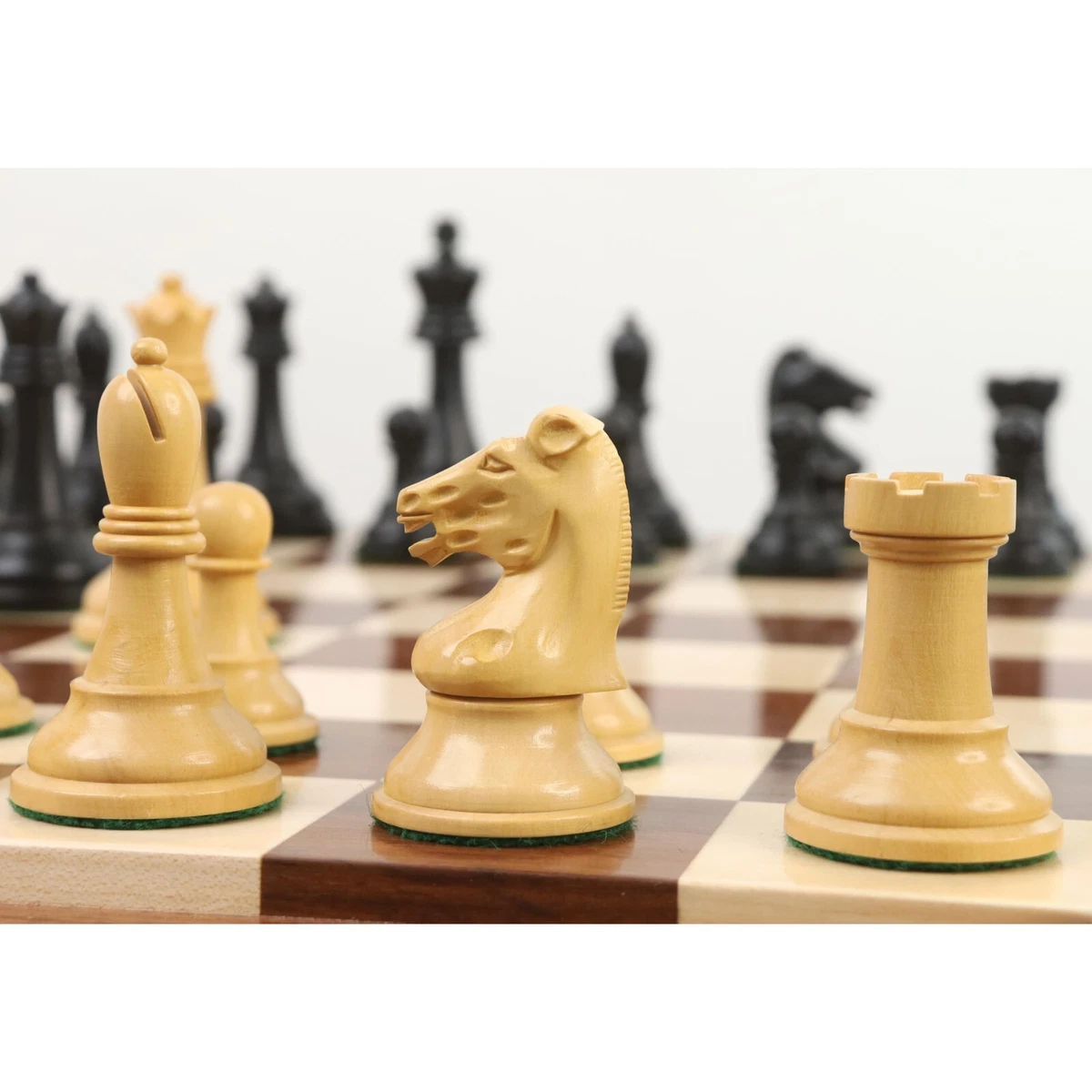 Reproduced French Lardy Staunton Chess Pieces - Ebonised Boxwood with –  royalchessmall