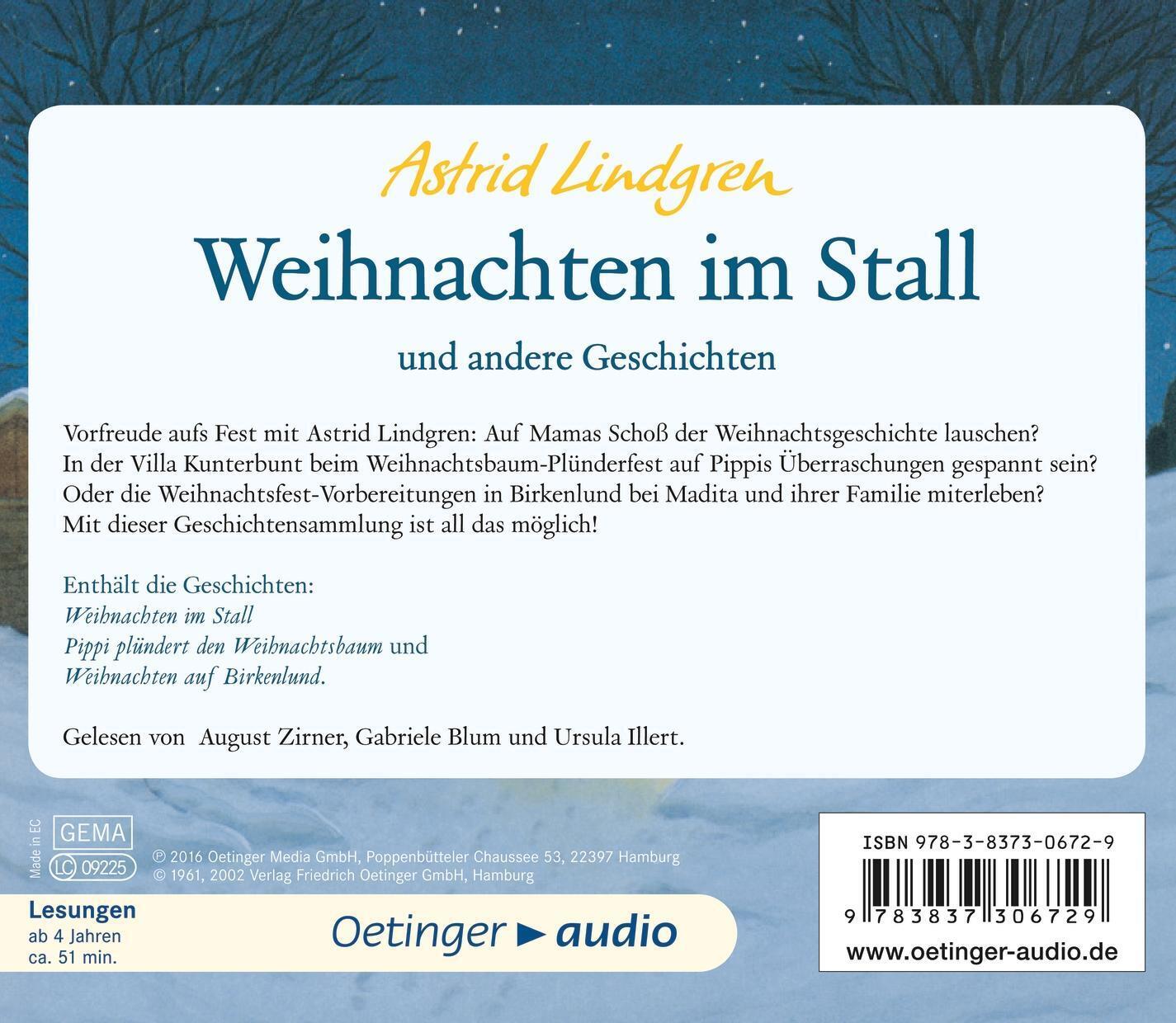 Thumbnail - Weihnachten Stall Und Andere Geschichten (cd) Astrid Lindgren Audio-cd