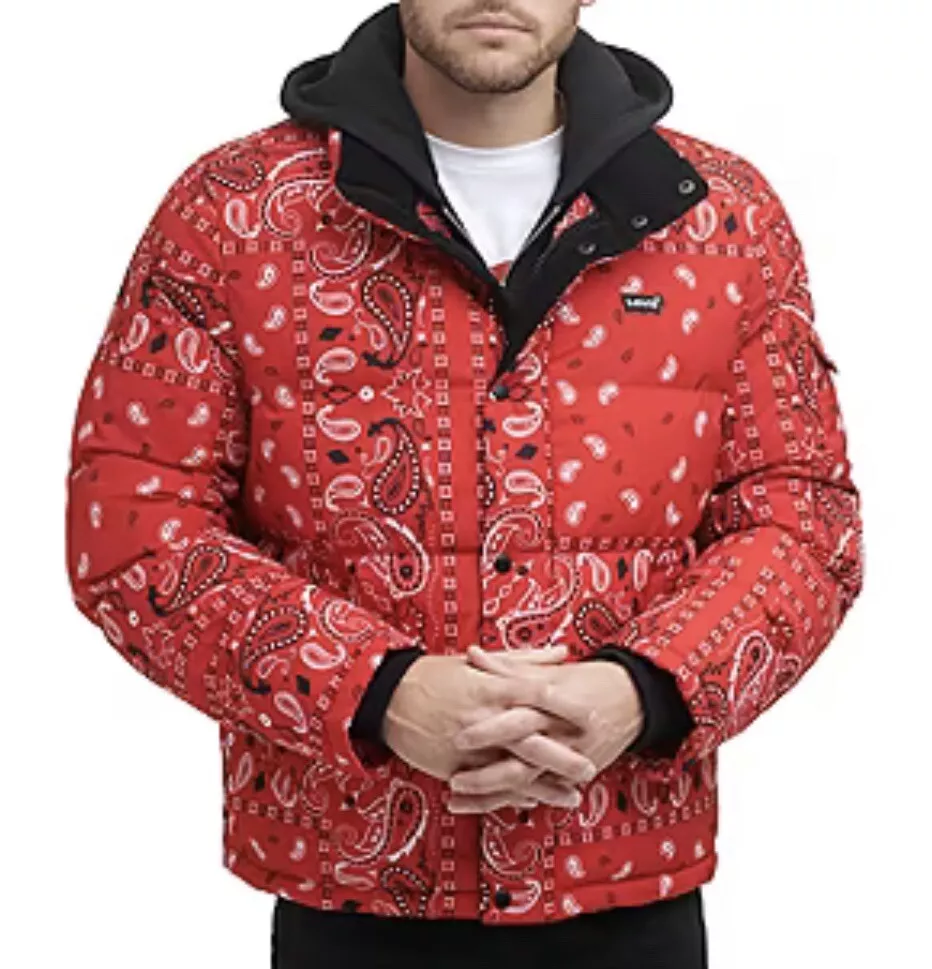 Red levi cheap jacket mens