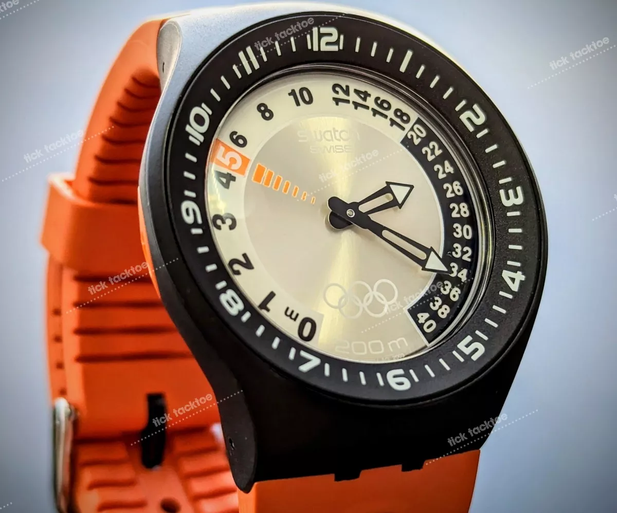 Rare Orange Swatch Fun Scuba Sugb103 Climbing Lobster Olympic Dive