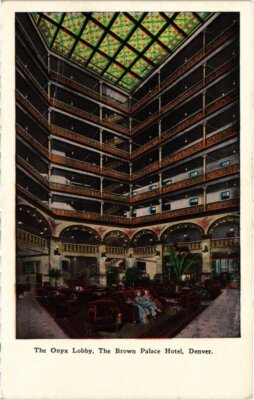 PC USA THE ONYX LOBBY, THE BROWN PALACE HOTEL, DENVER (a815)