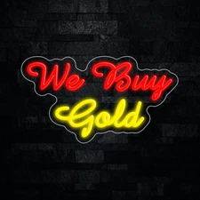 We Buy Gold LED Neon Sign 18"L x 10"H #33544