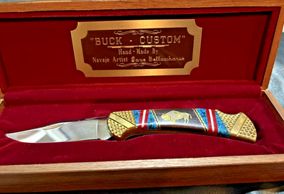 BUCK CUSTOM Hand-Made By Navajo Artist Dave Yellowhorse Rare BUCK CUSTOM Hand-Made By Navajo Artist Dave Yellowhorse Rare