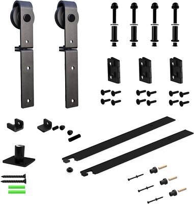 SKYSEN Bifold Schiebetür Set - 91cm Komplettset Mit 2 Holztüren & Schiene