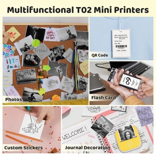 Mini impresora Phomemo T02 impresora impresora de bolsillo para smartphone móvil sin tinta termo - Imagen 7 de 21