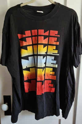 Vtg NIKE Spellout white tag black 100% cotton made in Turkey