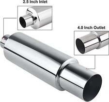 Hiwow 2.5 Inlet 4 Outlet Exhaust Tip Muffler Stainless Steel Universal 18.6 Hiwow 2.5 Inlet 4 Outlet Exhaust Tip Muffler Stainless Steel Universal 18.6