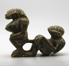 Chinese Oriental culture Jade carved Man Woman Sexual culture Art Statue 1120g