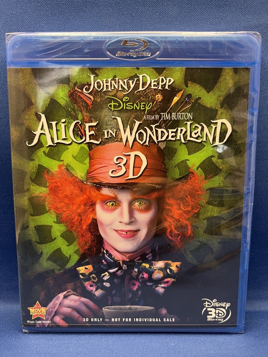 NEW Disney Alice In Wonderland 3D Only Blu-Ray BluRay Tim Burton Johnny Depp