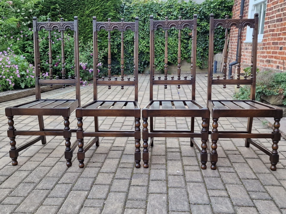 4 ERCOL TALLBACK YORKSHIRE DINING CHAIRS - Seat Pads Available - Image 2 of 4