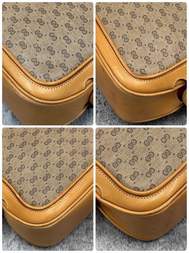 Gucci Sherry Line GG Brown Leather Shoulder Bag Vintage Style Authenticated - Picture 9 of 10