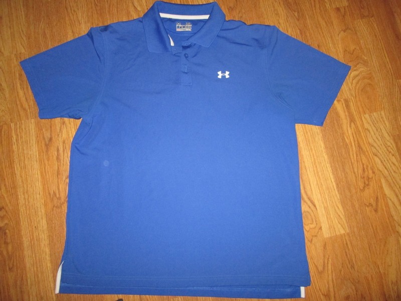 Mens UNDER ARMOUR HEATGEAR loose fit collared golf polo shirt sz XL