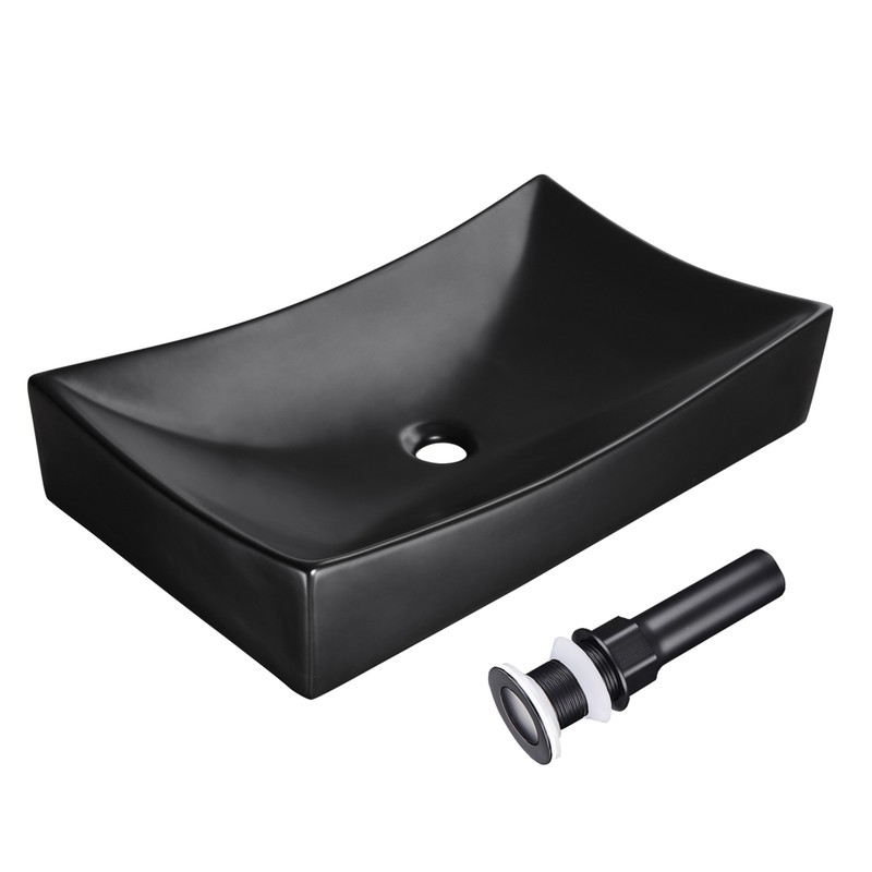 Aquaterior Bathroom Vessel Sink Porcelain Ceramic Vanity Basin Drain AQT0132