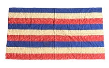 Handmade Patriotic Quilted Table Runner 38x21 Americana Red White Blue