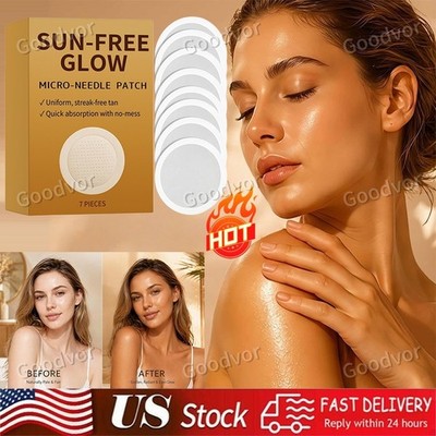 Sun Free Glow Microneedle Tanning Patches,Sunless Body Face Bronzing Sticke