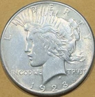 1928-P Peace Silver Dollar Key Date Low Mintage, XF
