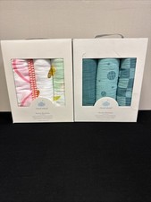 2X Cloud Island Muslin Swaddle Blankets, Floral Pink Blue Sport - 3 Pack