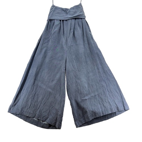 ULLA JOHNSON Womens Jordane Chambray Linen Jumpsuit Size 6 Blue Wide Leg Coastal - Picture 7 of 17