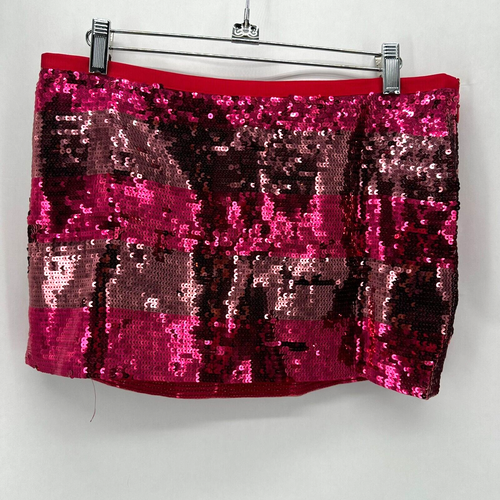 PINK Victorias Secret Sequin Micro Mini Skirt Striped Size S Party Club City NWT - Picture 2 of 7