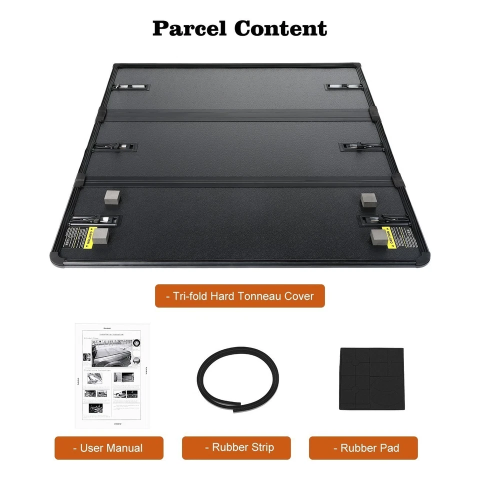 Hard Truck Tonneau Cover For 2019-23 2024 Ford Ranger 5FT Bed TRI-Fold Bfricmqbn - Image 3 of 4