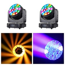 2Pcs 19x40w Rgbw 4in1 Zoom Big Bee Eye Led Moving Head Beam Wash DJ Stage lights