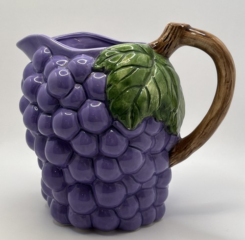 Vintage Raised Grape Design Water Pitcher 7 Inch - Picture 16 of 16