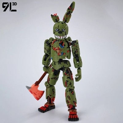 9L 3D Printed FNAF Springtrap Freddy Fazbear Action Figure Anime Model Toy Gift