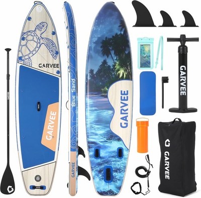 11 ft Inflatable Stand Up Paddle Boards 34'' Wide Paddleboard with Paddle