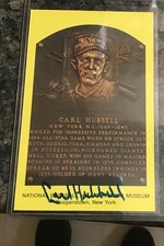 Carl Hubbell Autographed HOF Plaque 